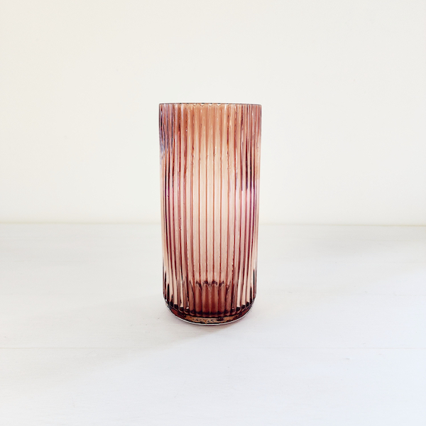 Ribbed Cylinder Vase - Amber Brown - <p style='text-align: center;'>R 40</p>